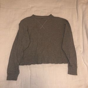 Brandy Melville Grey Thermal Top